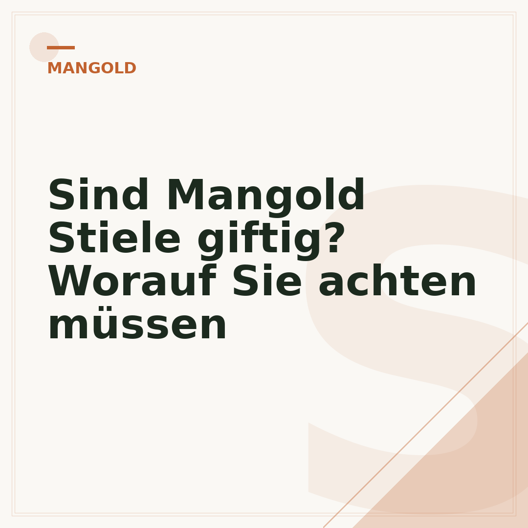Sind Mangold Stiele giftig? Worauf Sie achten müssen