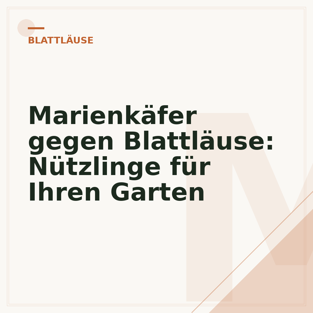 Marienkäfer gegen Blattläuse: Nützlinge für Ihren Garten