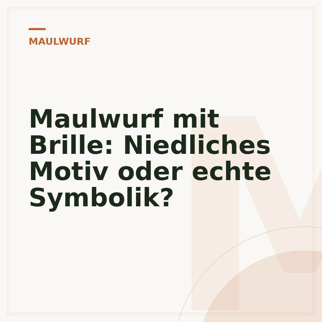 Maulwurf mit Brille: Niedliches Motiv oder echte Symbolik?