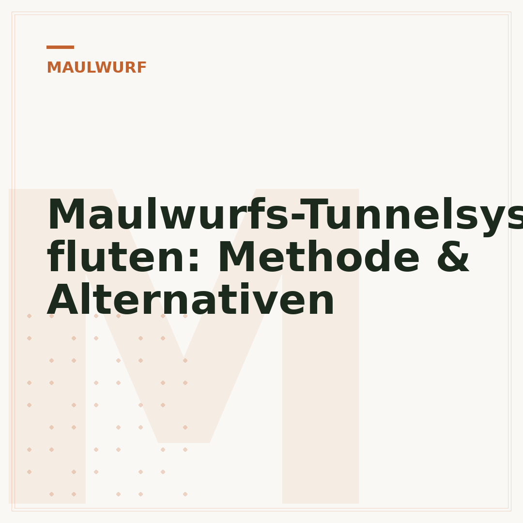 Maulwurfs-Tunnelsystem fluten: Methode & Alternativen