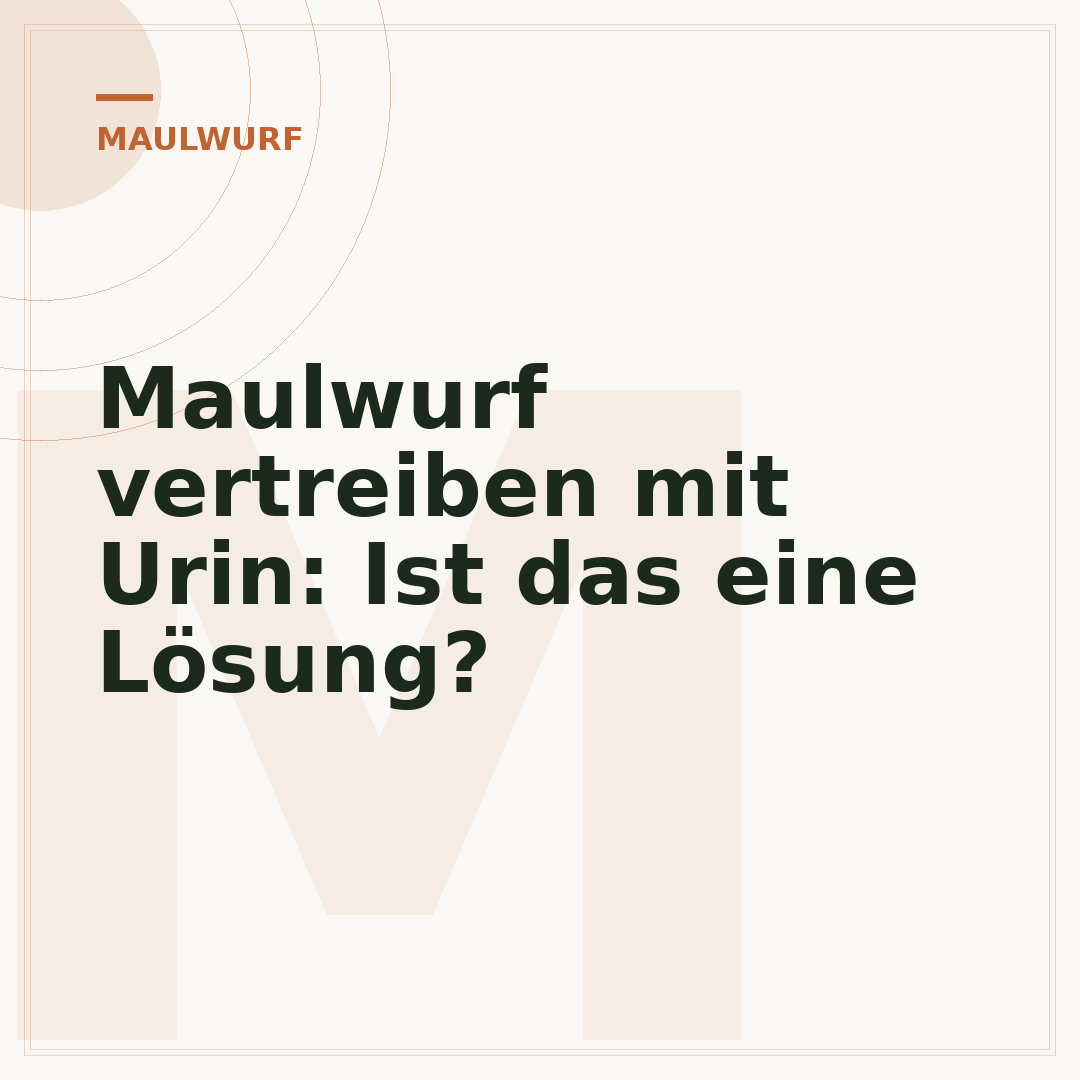 Maulwurf vertreiben mit Urin: Ist das eine Lösung?