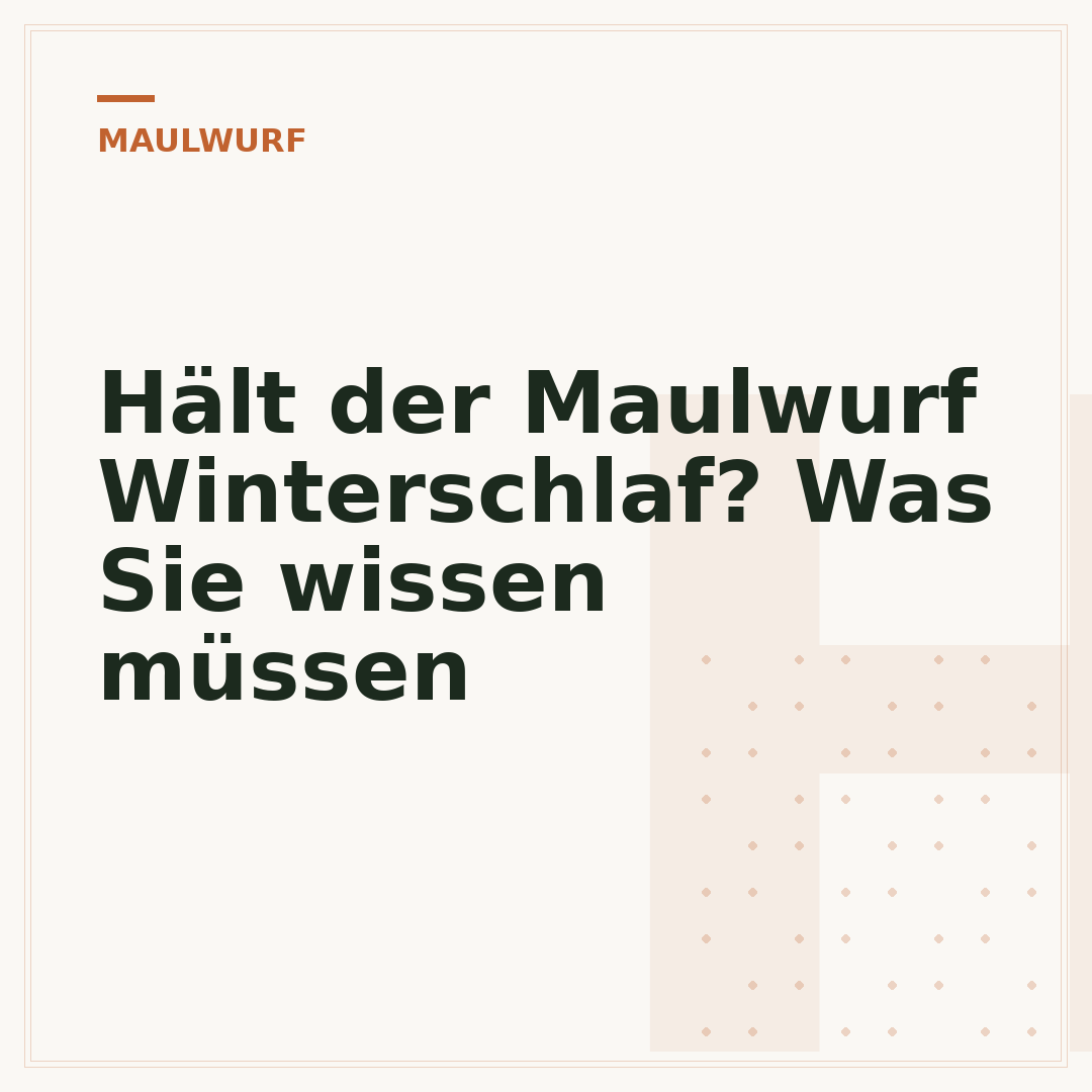 Hält der Maulwurf Winterschlaf? Was Sie wissen müssen