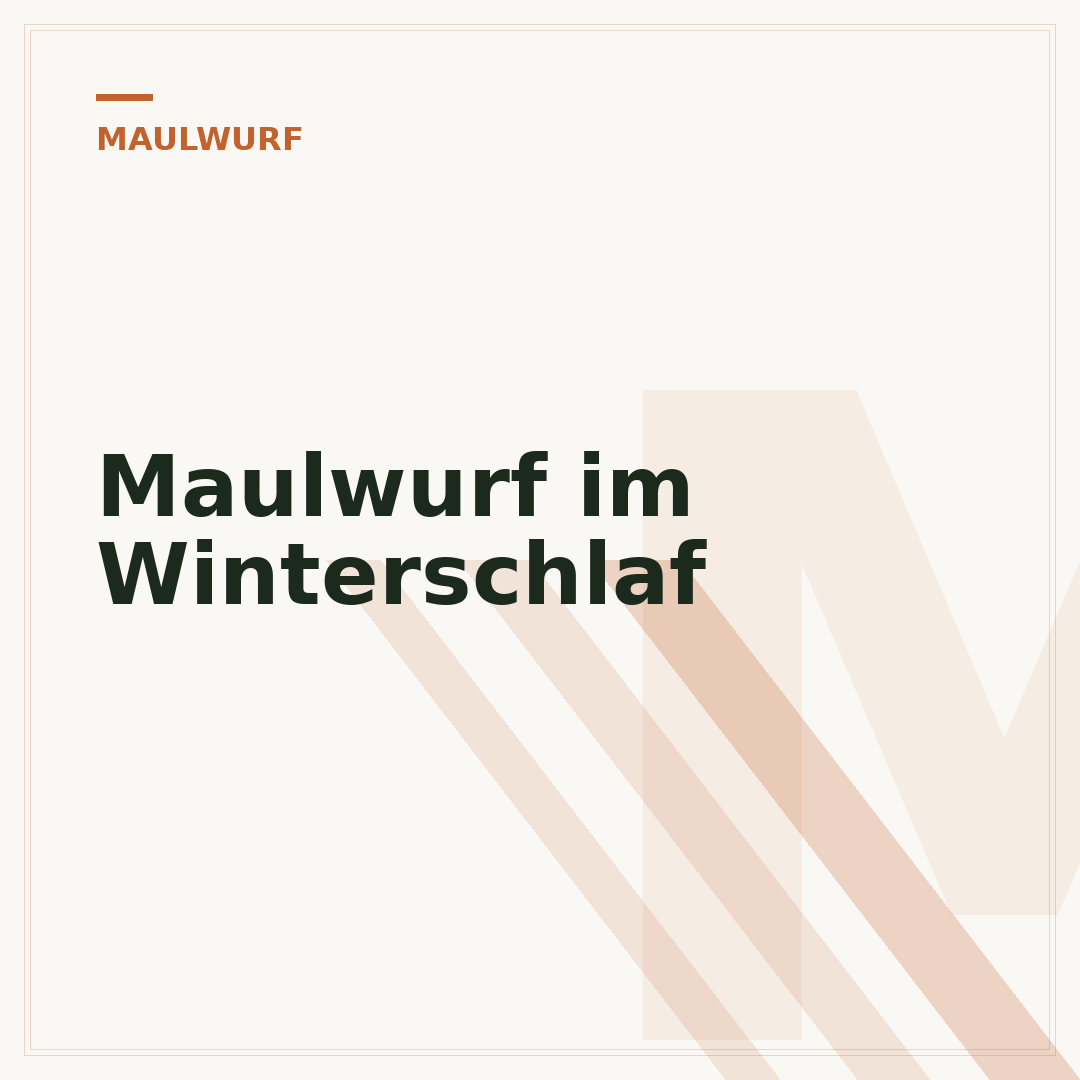 Maulwurf im Winterschlaf