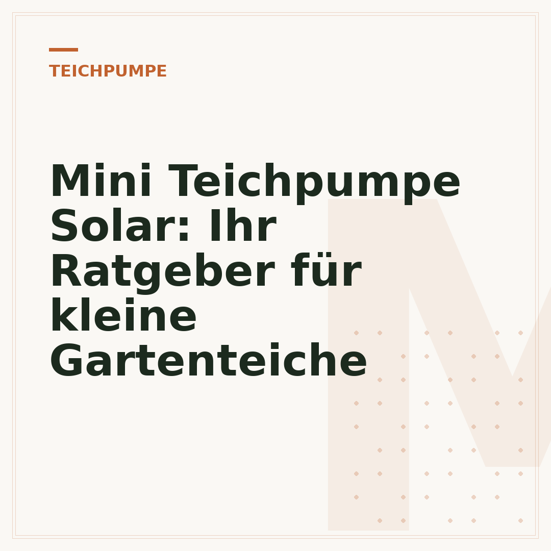 Mini Teichpumpe Solar: Ihr Ratgeber für kleine Gartenteiche