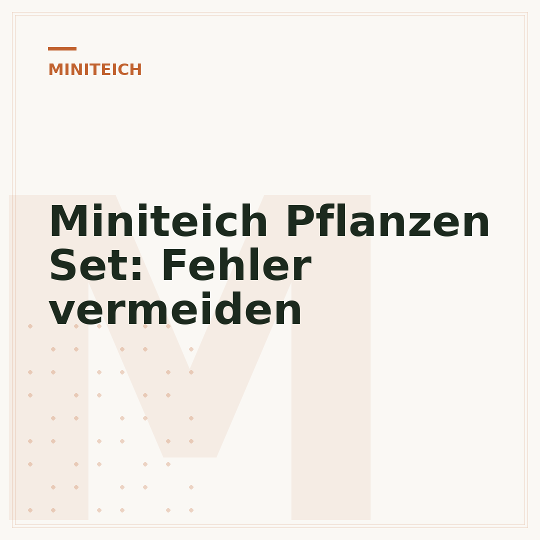 Miniteich Pflanzen Set: Fehler vermeiden