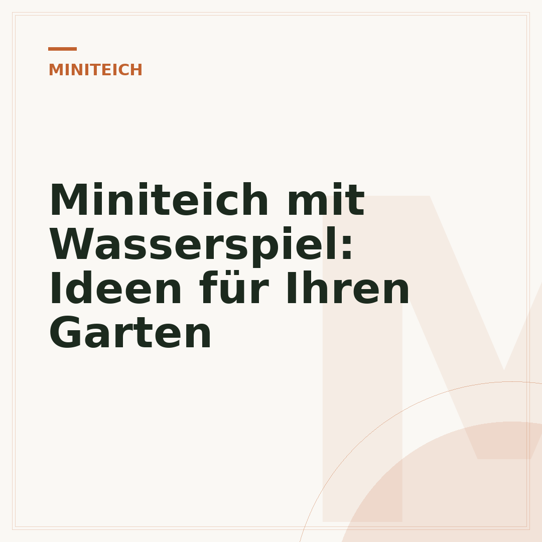 Miniteich mit Wasserspiel: Ideen für Ihren Garten