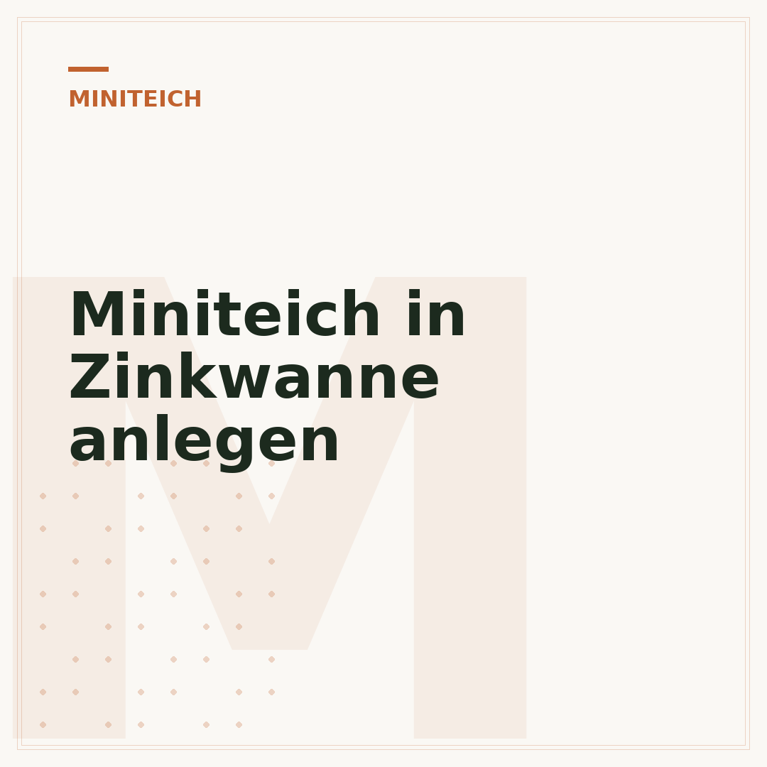 Miniteich in Zinkwanne anlegen