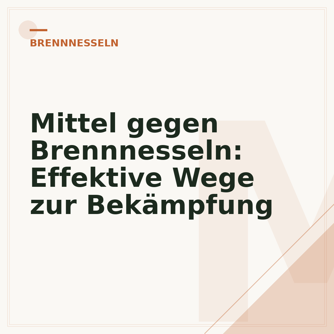 Mittel gegen Brennnesseln: Effektive Wege zur Bekämpfung