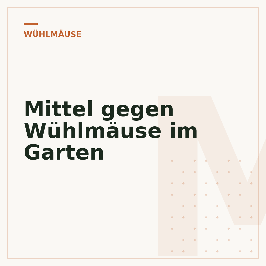 Mittel gegen Wühlmäuse im Garten
