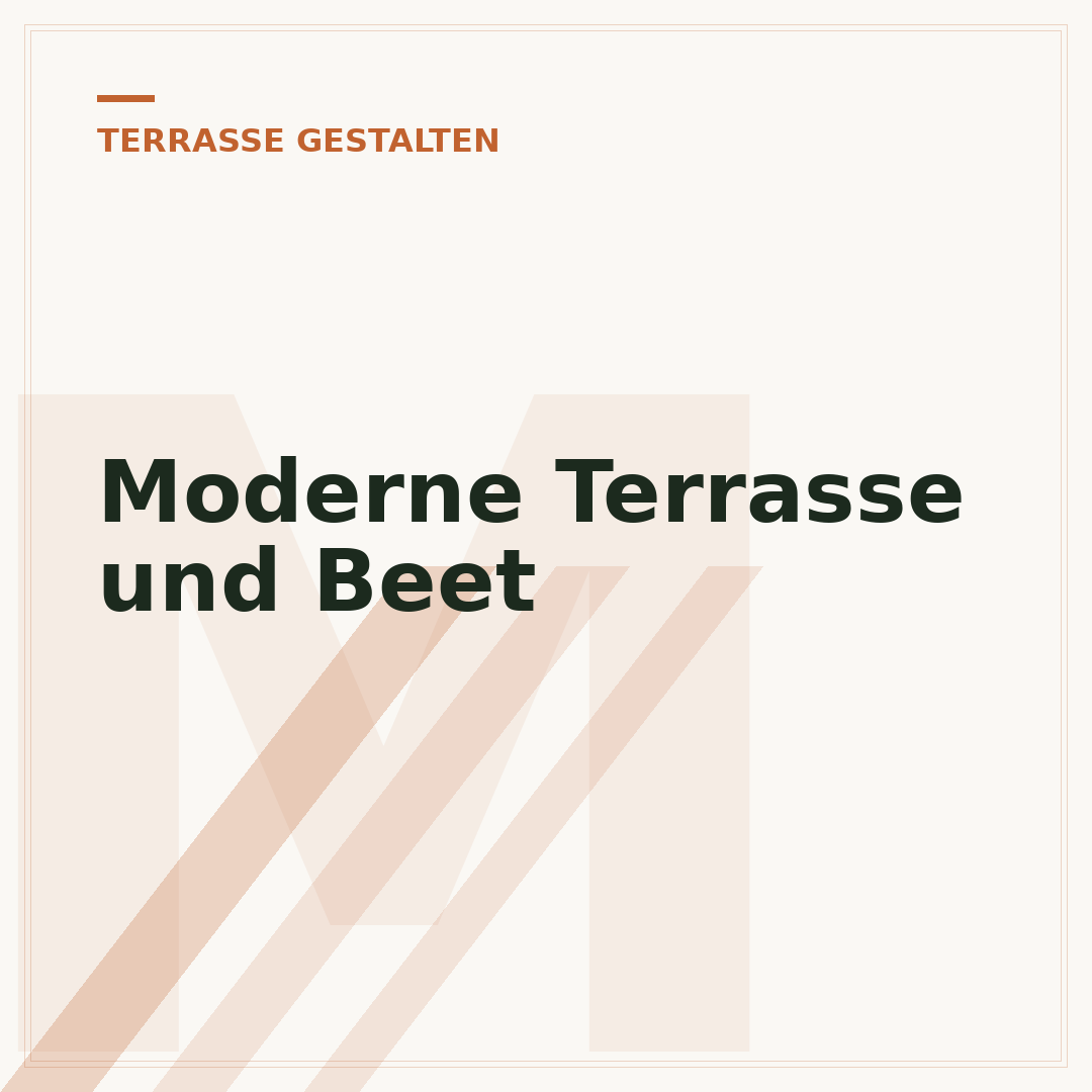 Moderne Terrasse und Beet