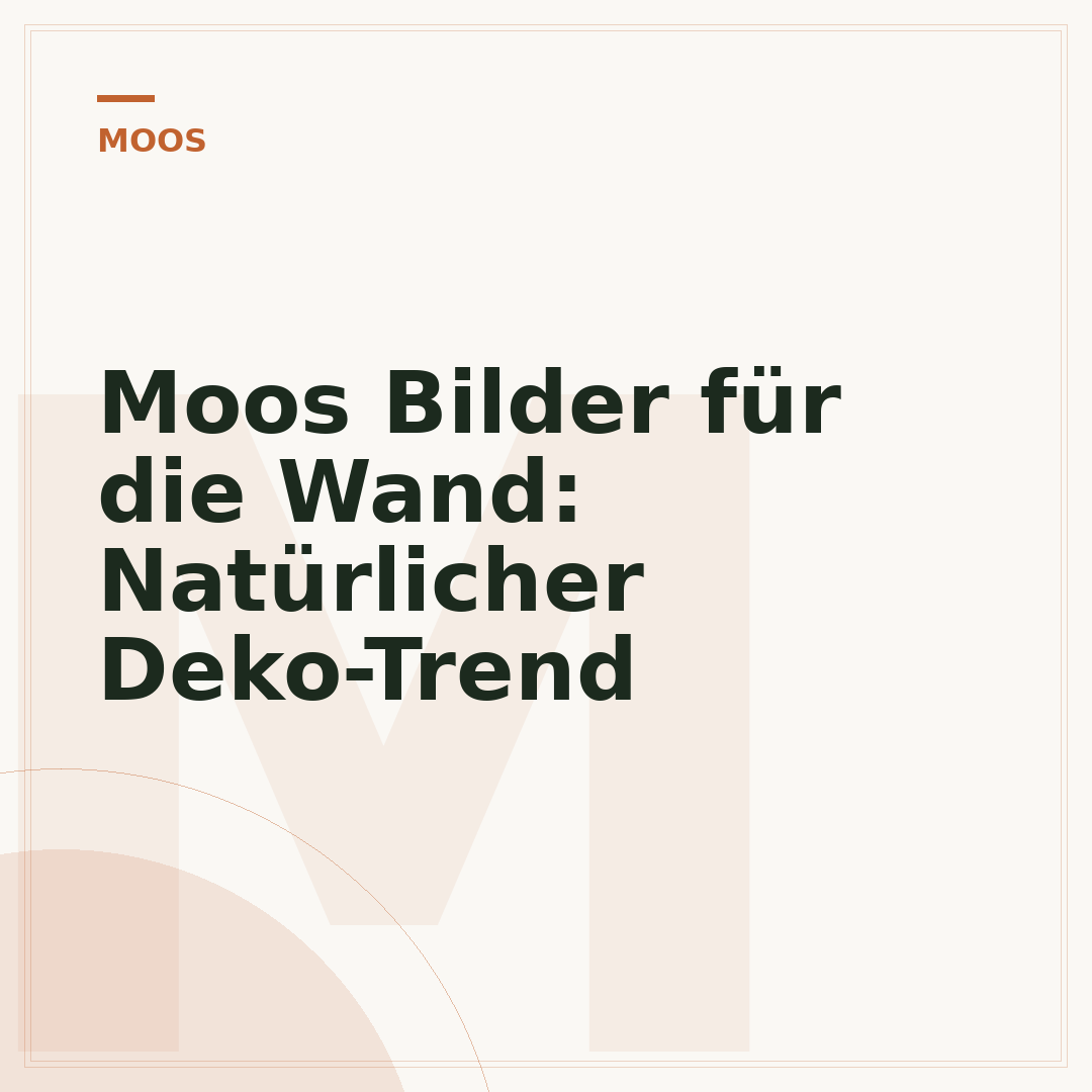 Moos Bilder für die Wand: Natürlicher Deko-Trend