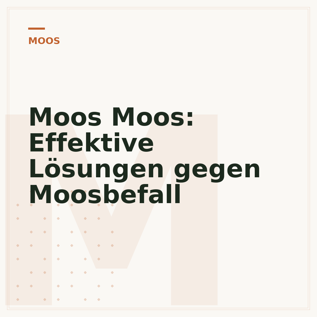 Moos Moos: Effektive Lösungen gegen Moosbefall