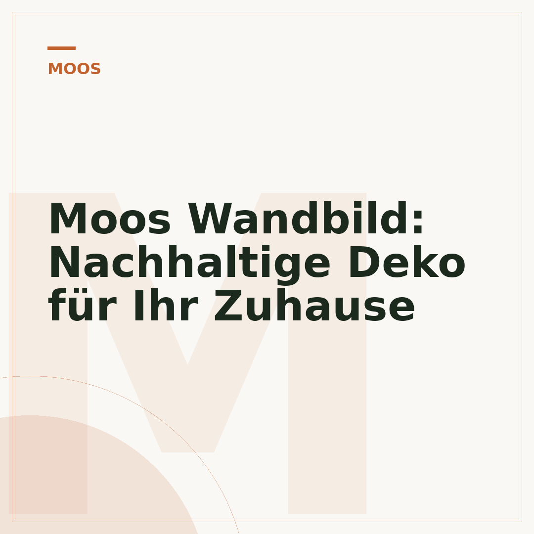 Moos Wandbild: Nachhaltige Deko für Ihr Zuhause