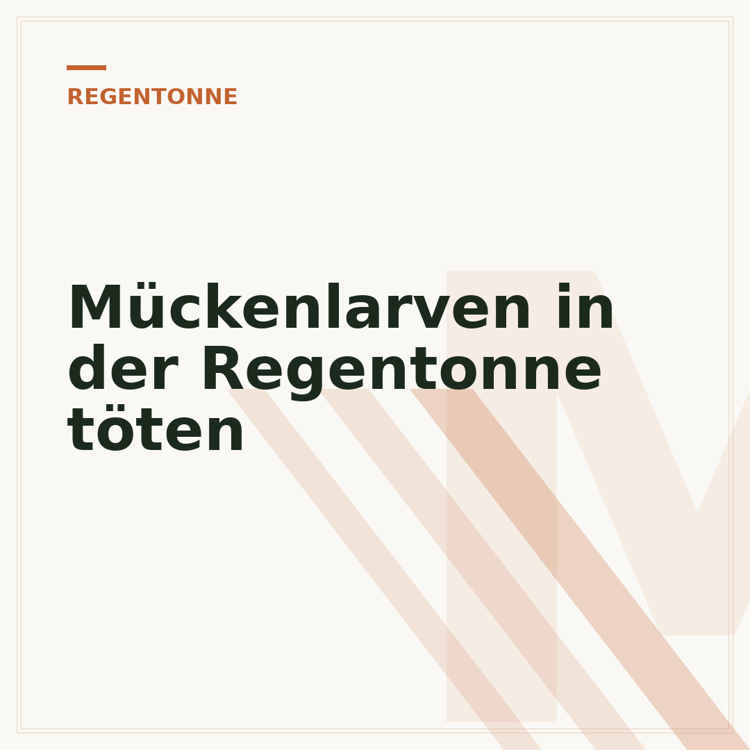Mückenlarven in der Regentonne töten