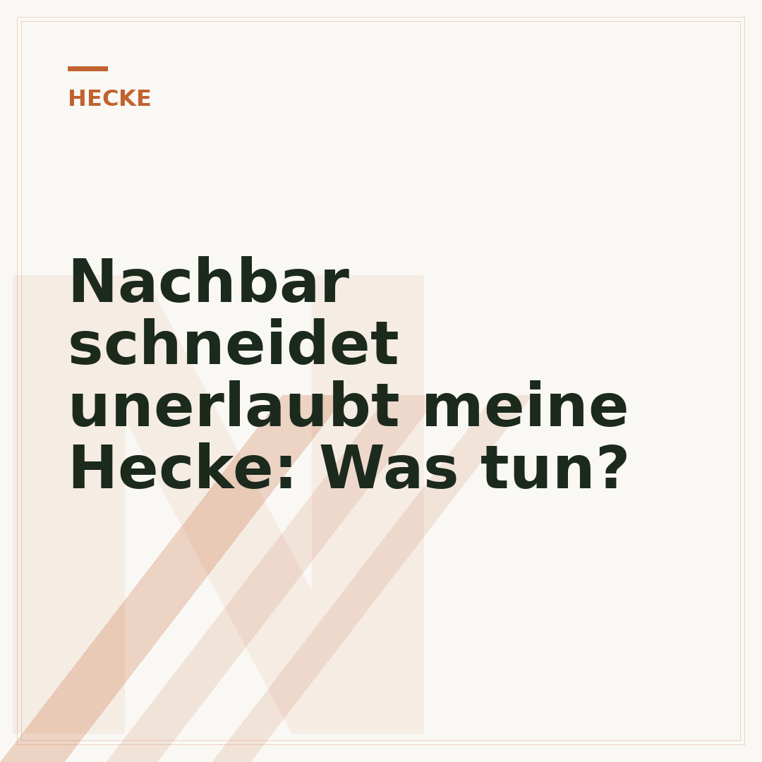 Nachbar schneidet unerlaubt meine Hecke: Was tun?