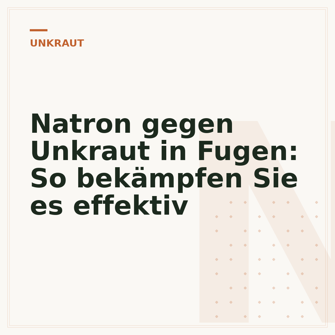 Natron gegen Unkraut in Fugen: So bekämpfen Sie es effektiv