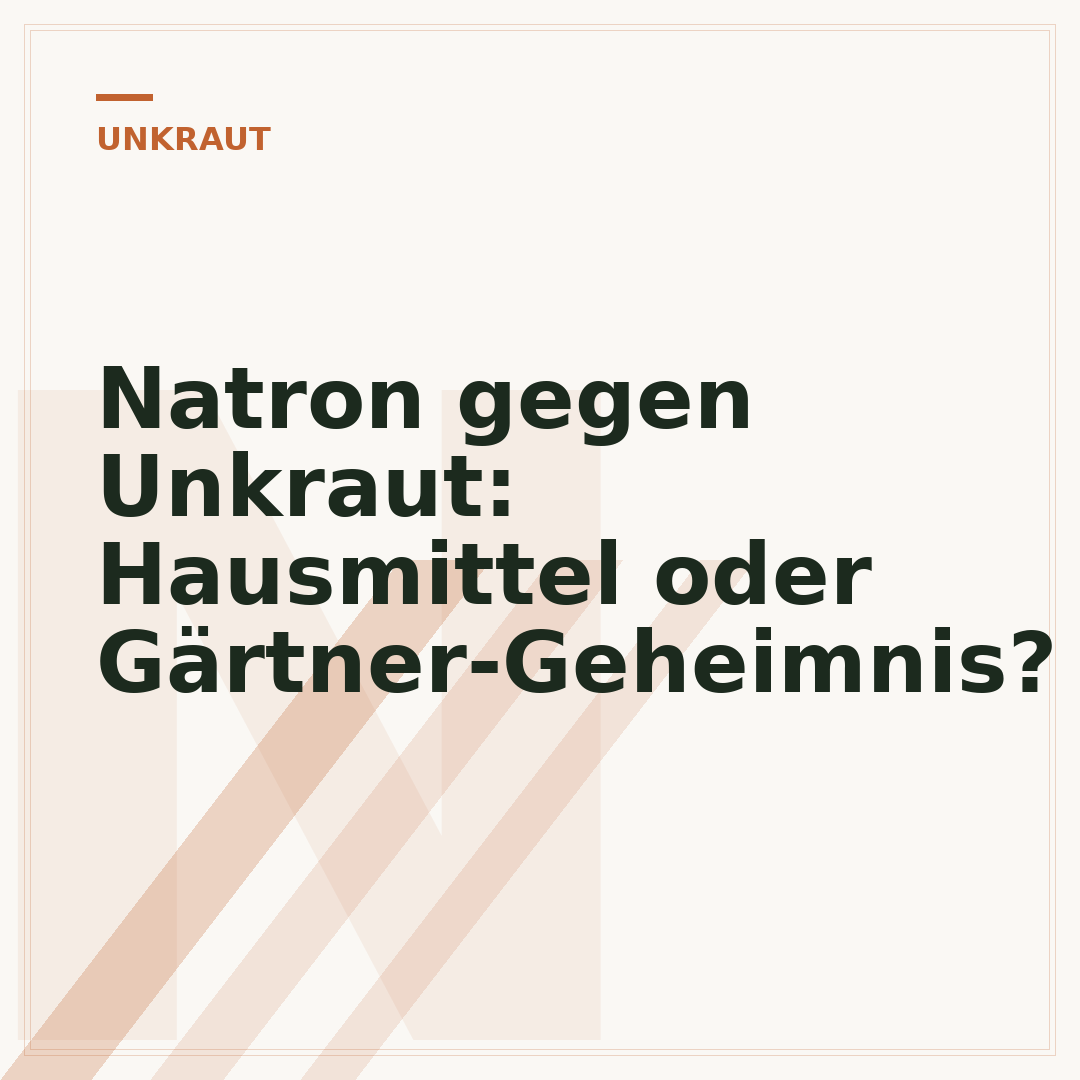 Natron gegen Unkraut: Hausmittel oder Gärtner-Geheimnis?