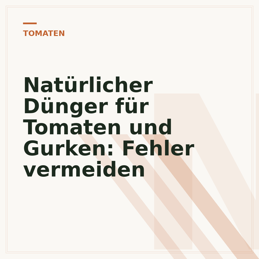 Natürlicher Dünger für Tomaten und Gurken: Fehler vermeiden