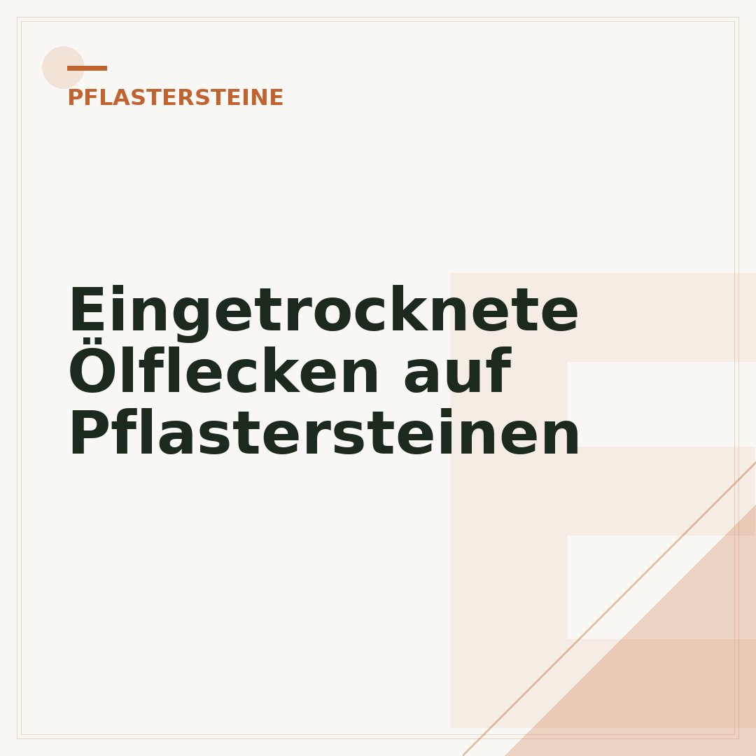 Eingetrocknete Ölflecken auf Pflastersteinen