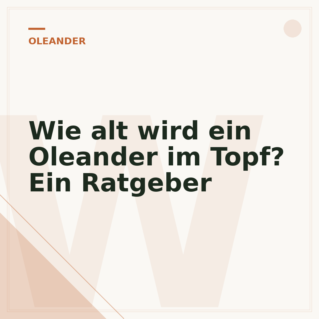 Wie alt wird ein Oleander im Topf? Ein Ratgeber