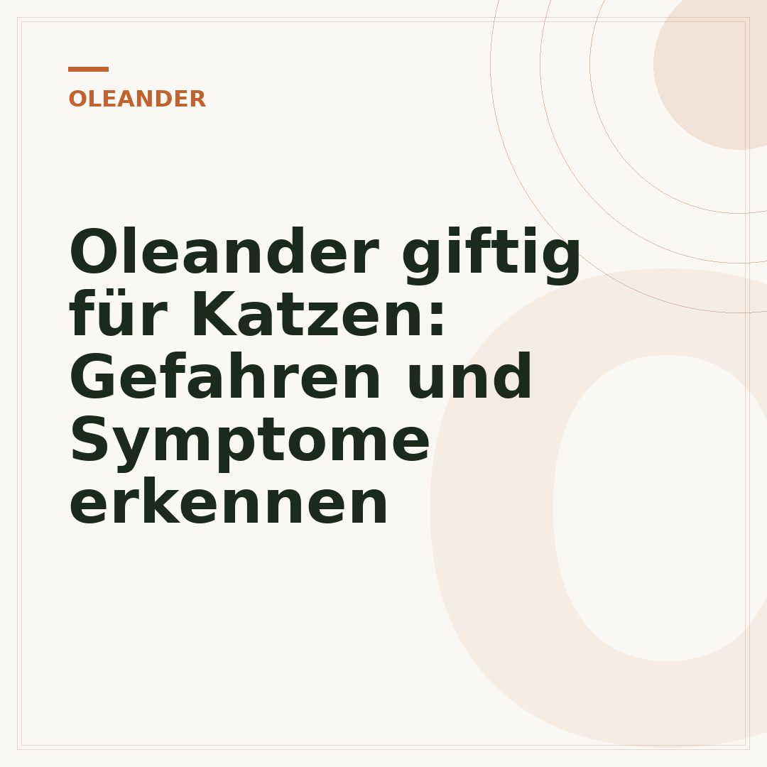 Oleander giftig für Katzen: Gefahren und Symptome erkennen