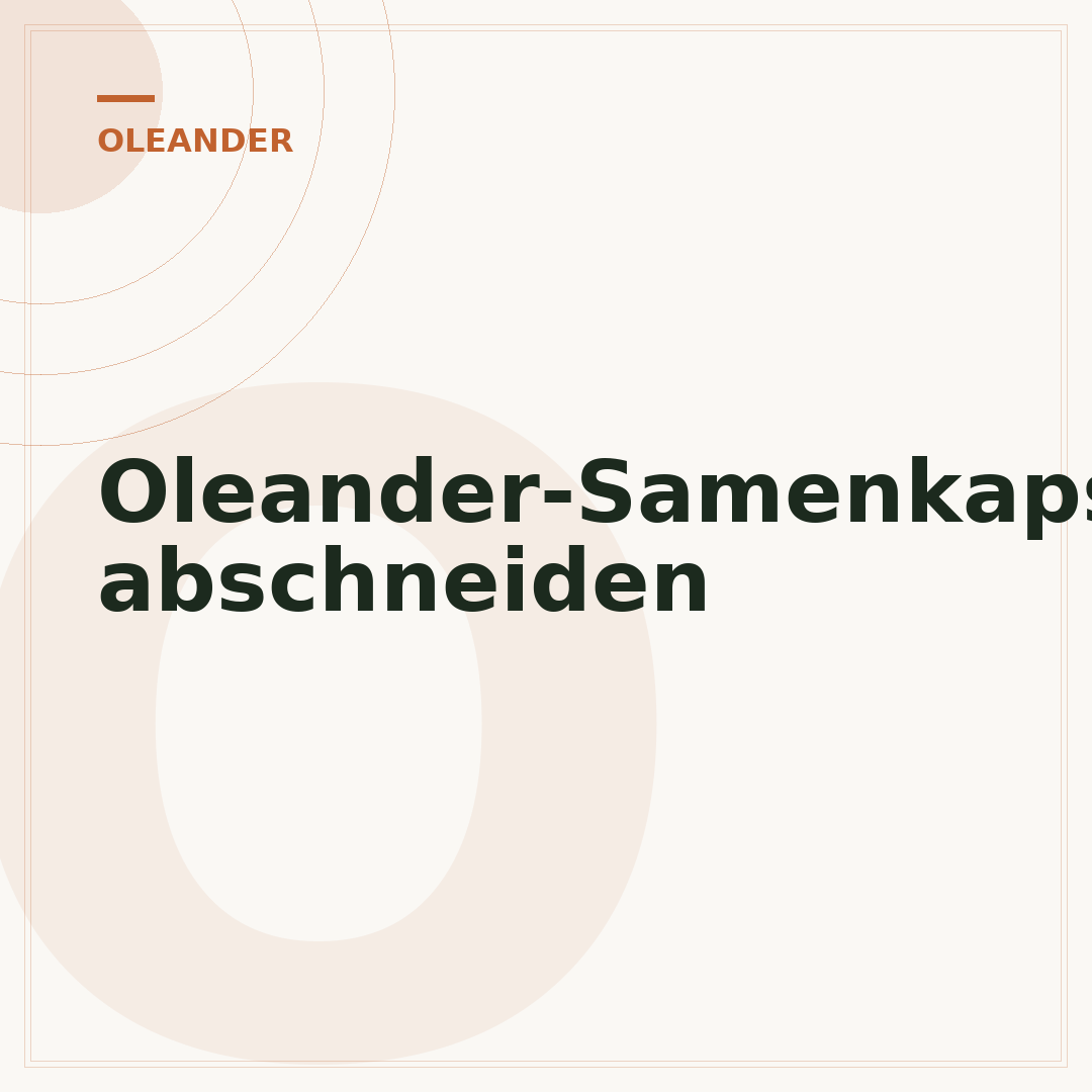 Oleander-Samenkapseln abschneiden
