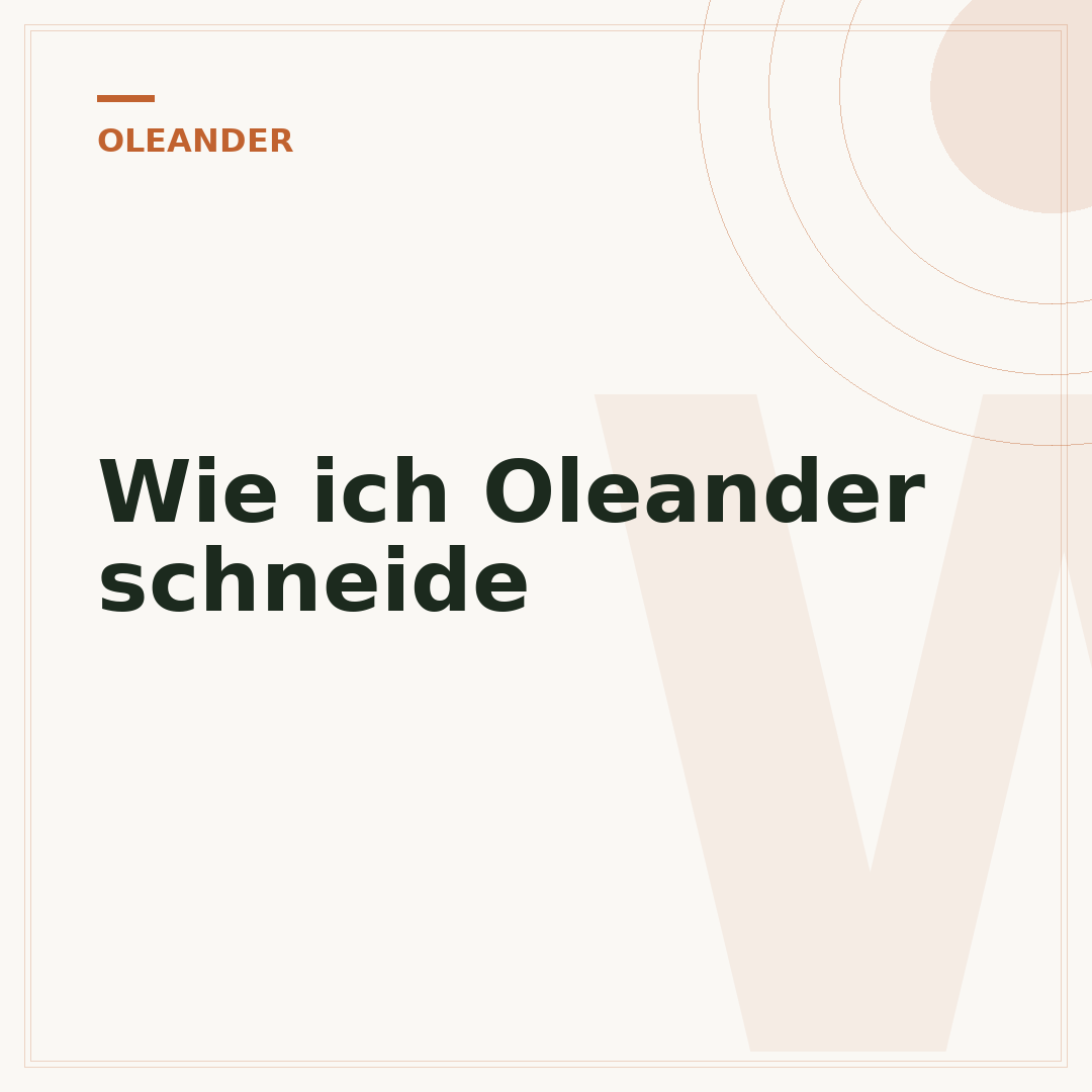 Wie ich Oleander schneide