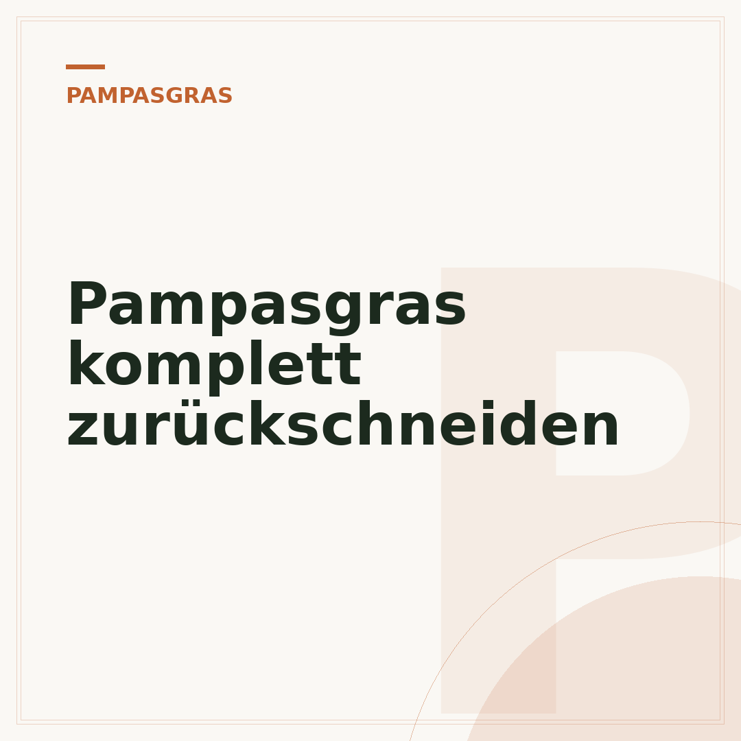 Pampasgras komplett zurückschneiden