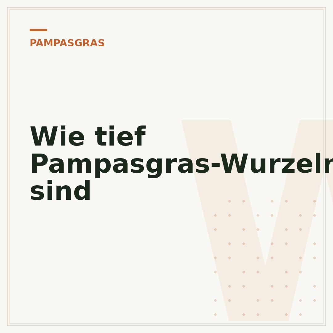 Wie tief Pampasgras-Wurzeln sind