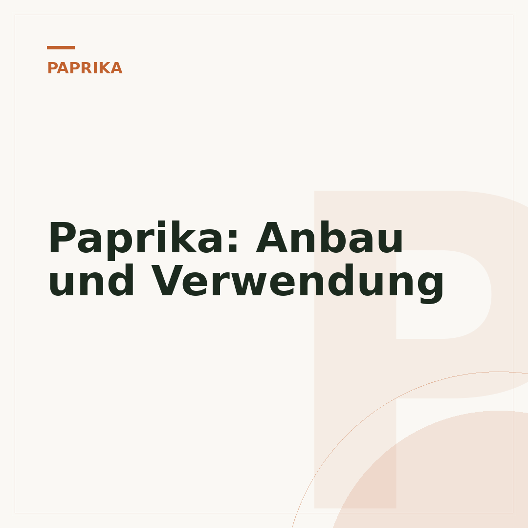 Paprika: Anbau und Verwendung