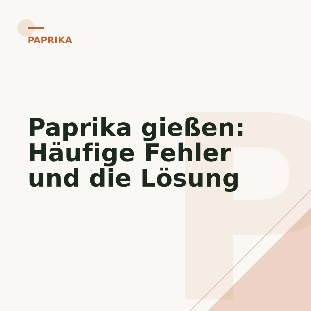 Paprika gießen: Häufige Fehler und die Lösung