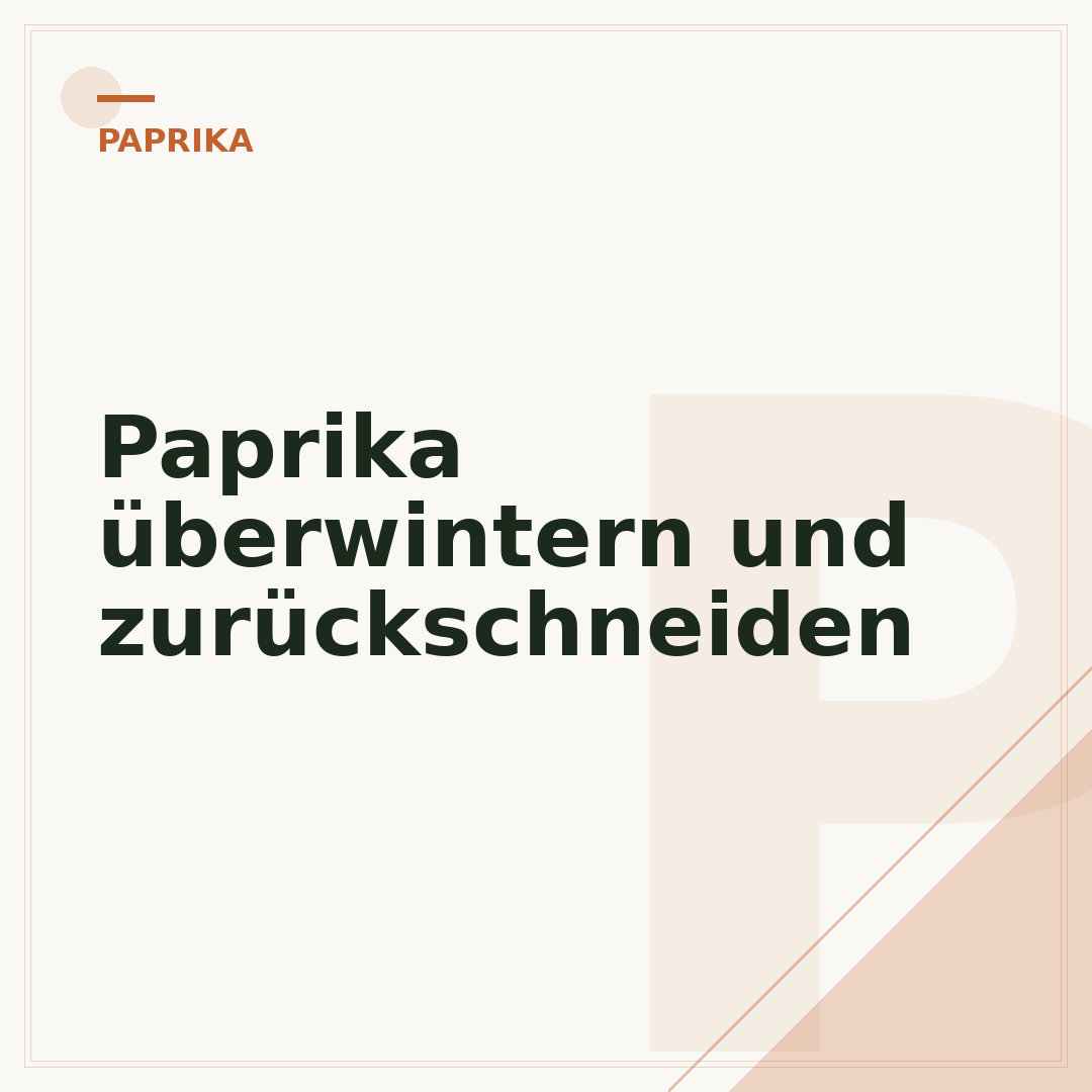 Paprika überwintern und zurückschneiden