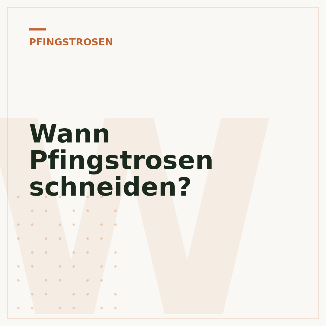 Wann Pfingstrosen schneiden?