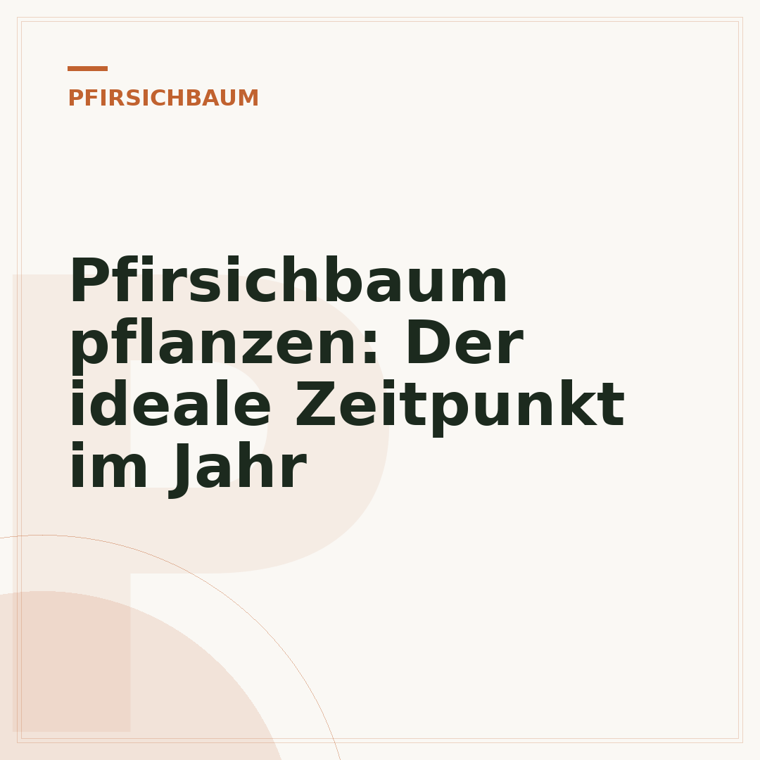 Pfirsichbaum pflanzen: Der ideale Zeitpunkt im Jahr