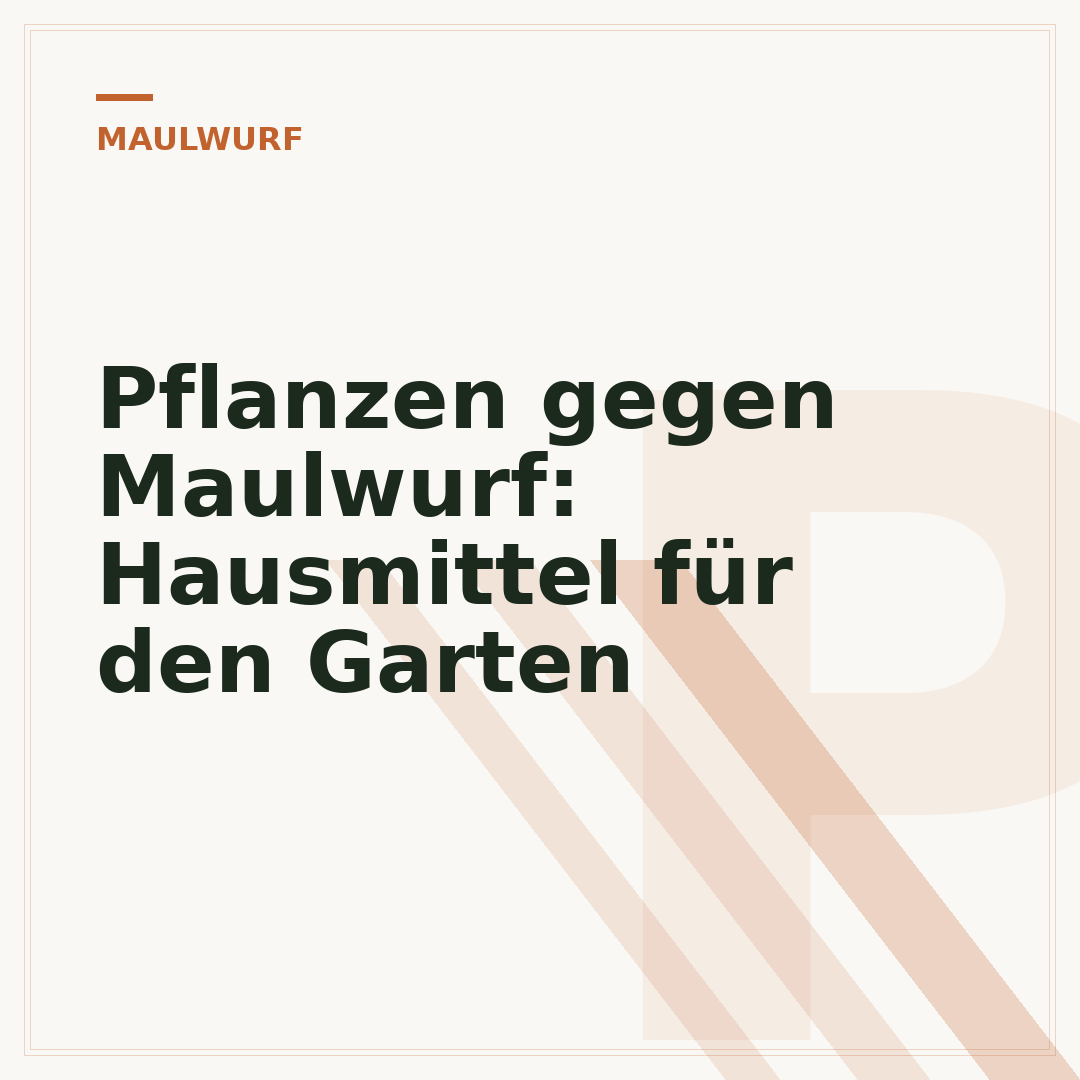 Pflanzen gegen Maulwurf: Hausmittel für den Garten
