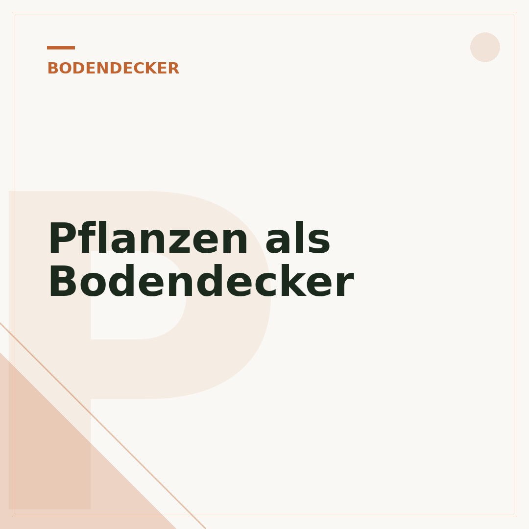 Pflanzen als Bodendecker