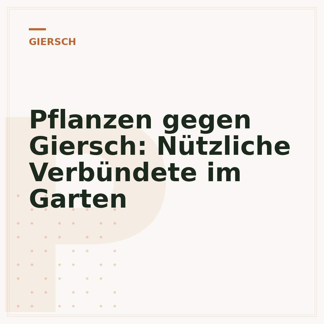 Pflanzen gegen Giersch: Nützliche Verbündete im Garten