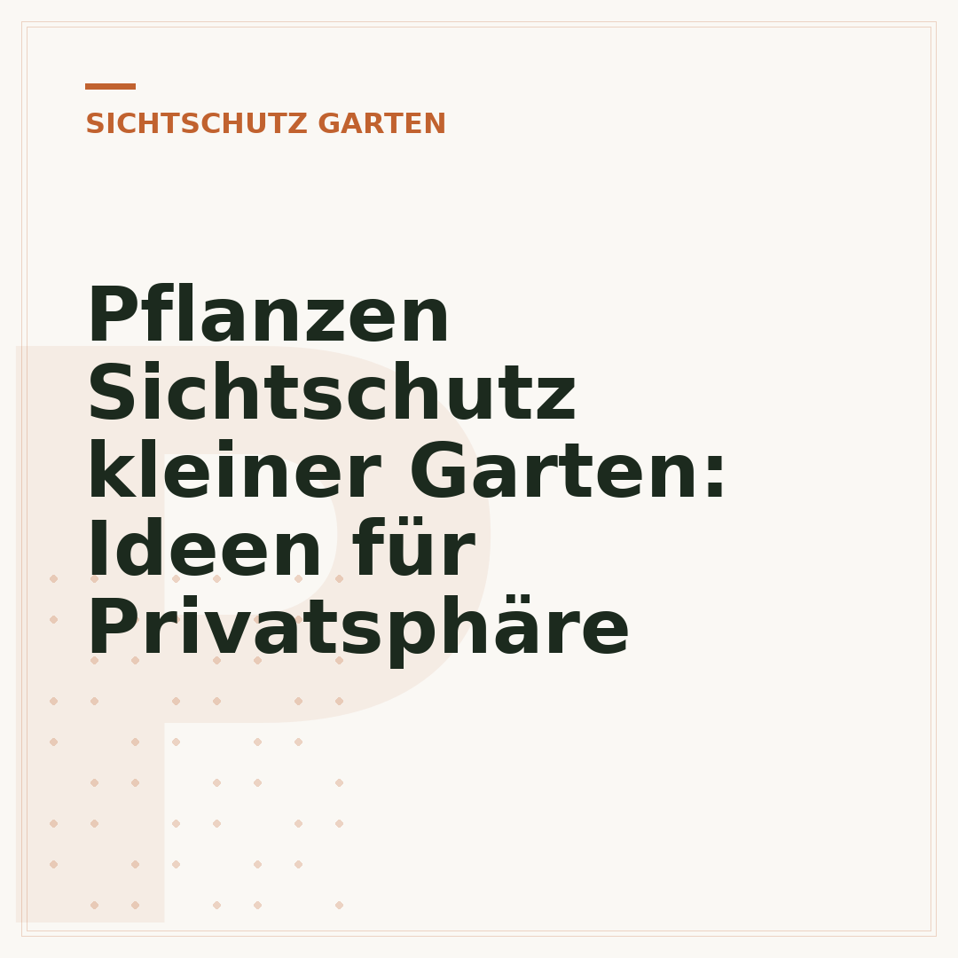 Pflanzen Sichtschutz kleiner Garten: Ideen für Privatsphäre
