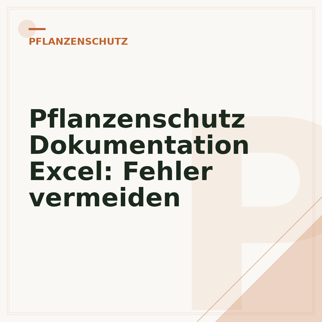Pflanzenschutz Dokumentation Excel: Fehler vermeiden