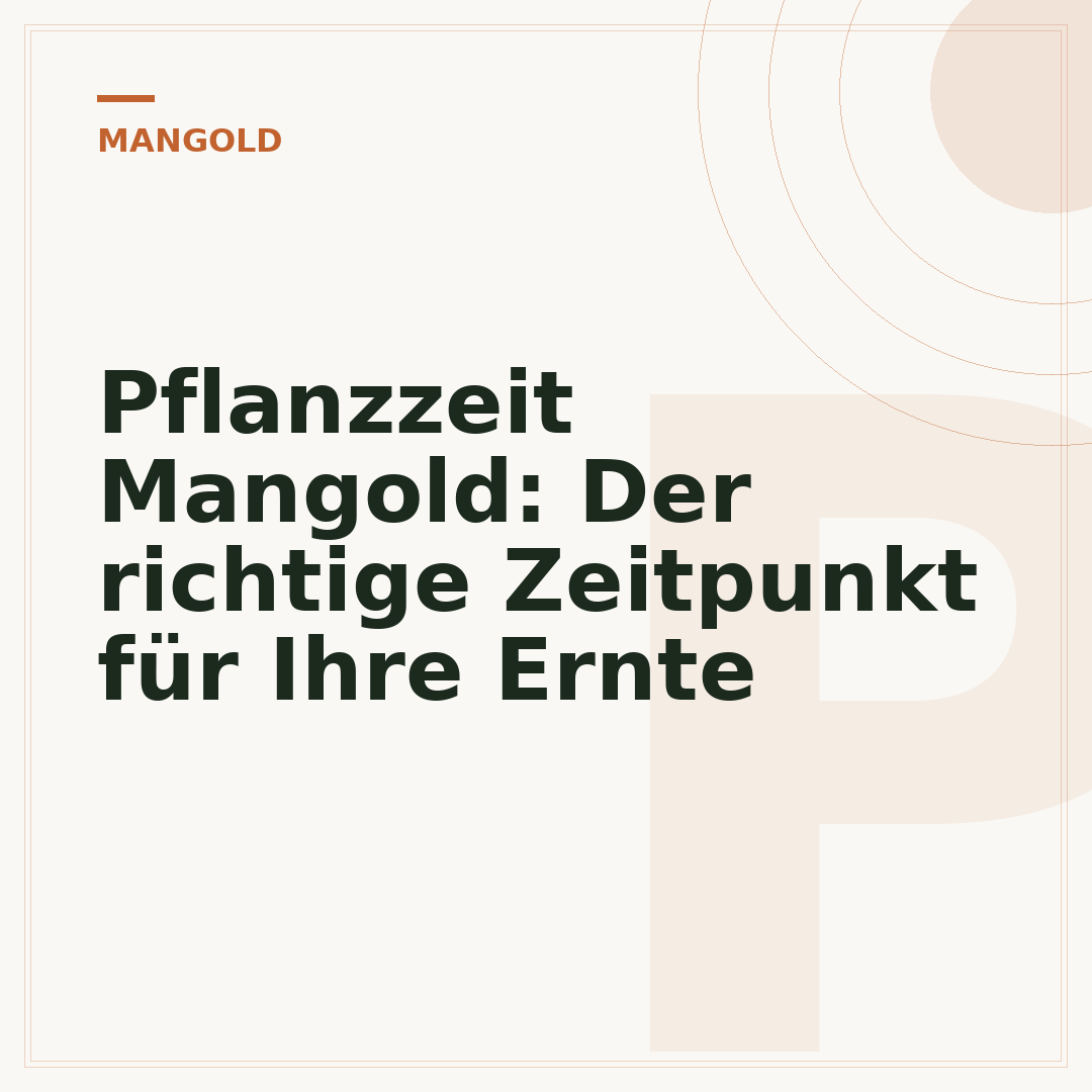 Pflanzzeit Mangold: Der richtige Zeitpunkt für Ihre Ernte