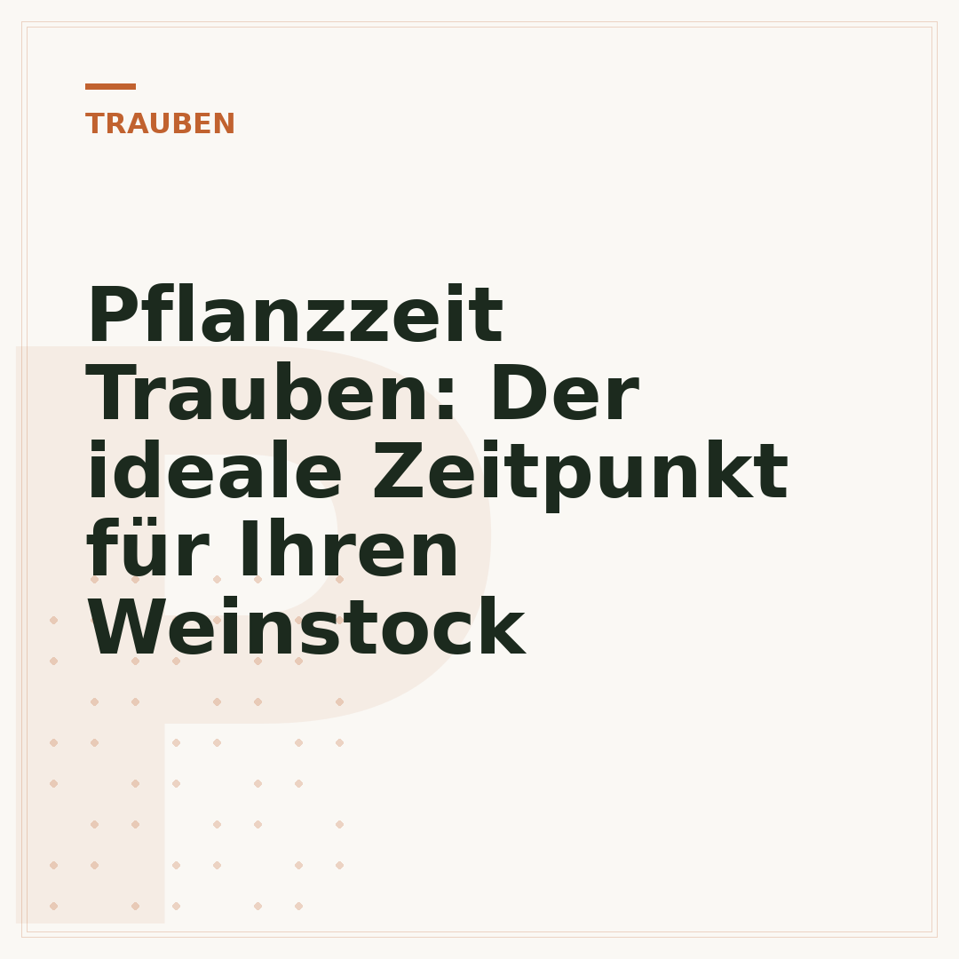 Pflanzzeit Trauben: Der ideale Zeitpunkt für Ihren Weinstock