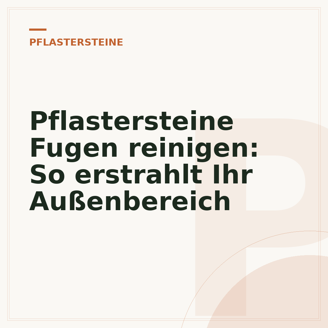 Pflastersteine Fugen reinigen: So erstrahlt Ihr Außenbereich