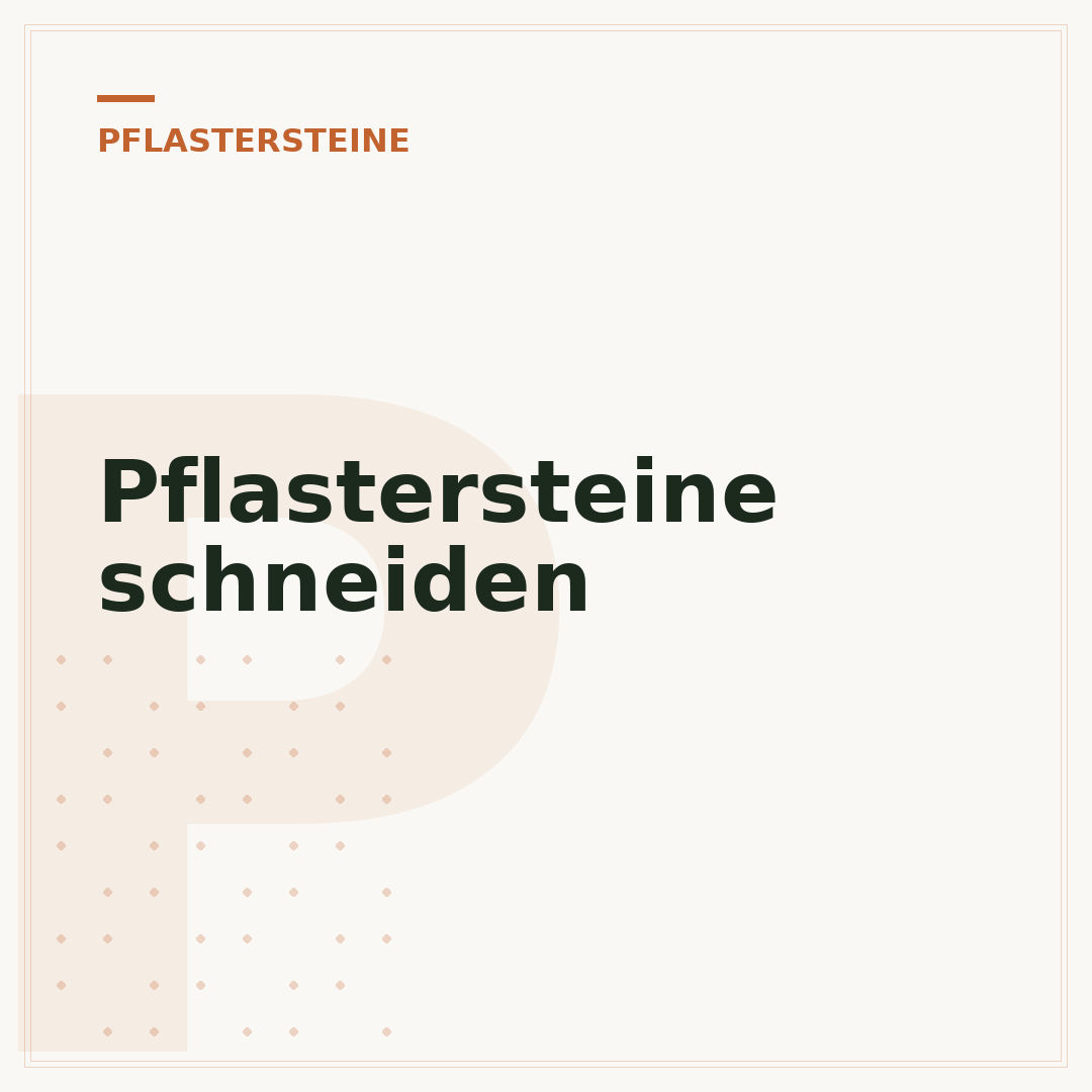 Pflastersteine schneiden