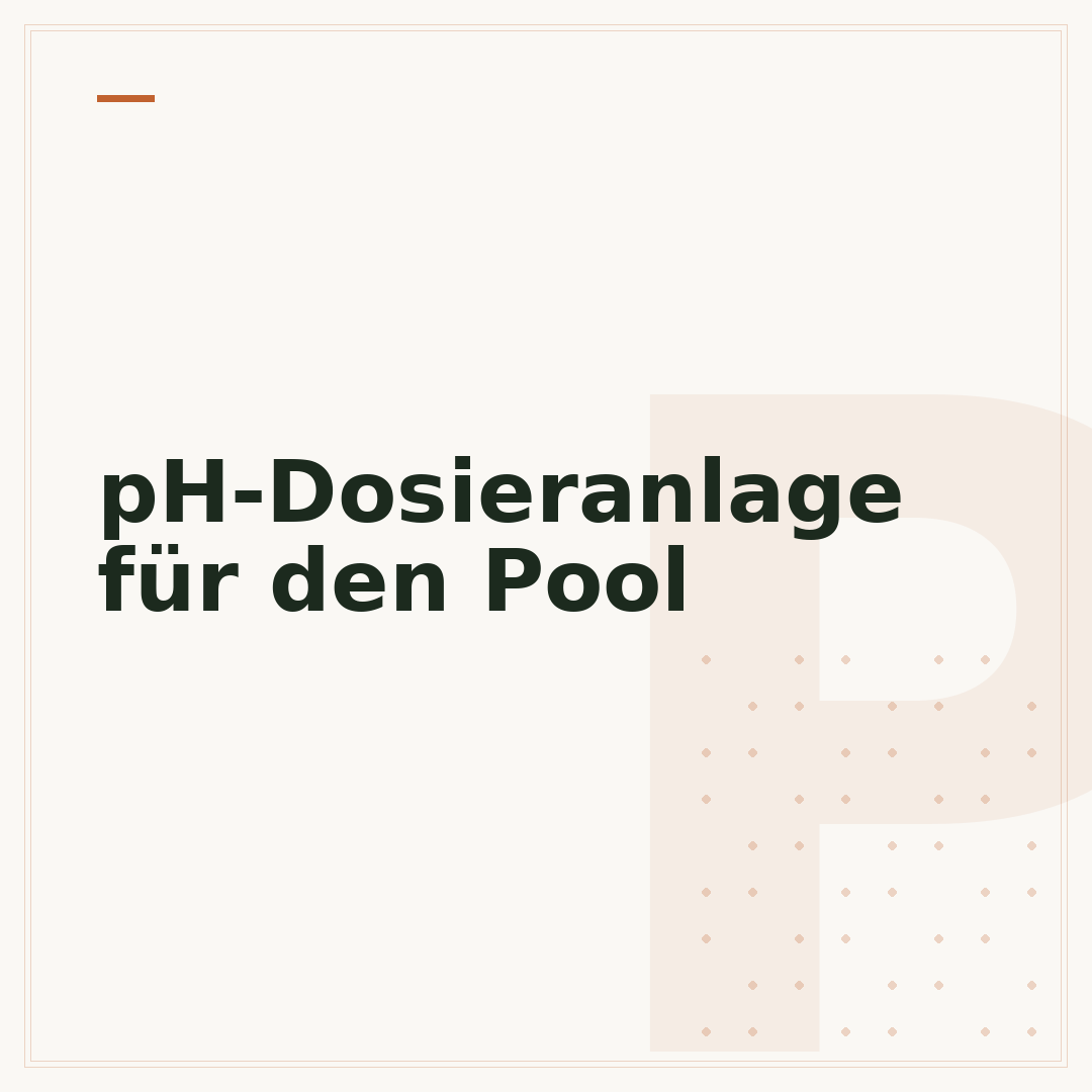 pH-Dosieranlage für den Pool
