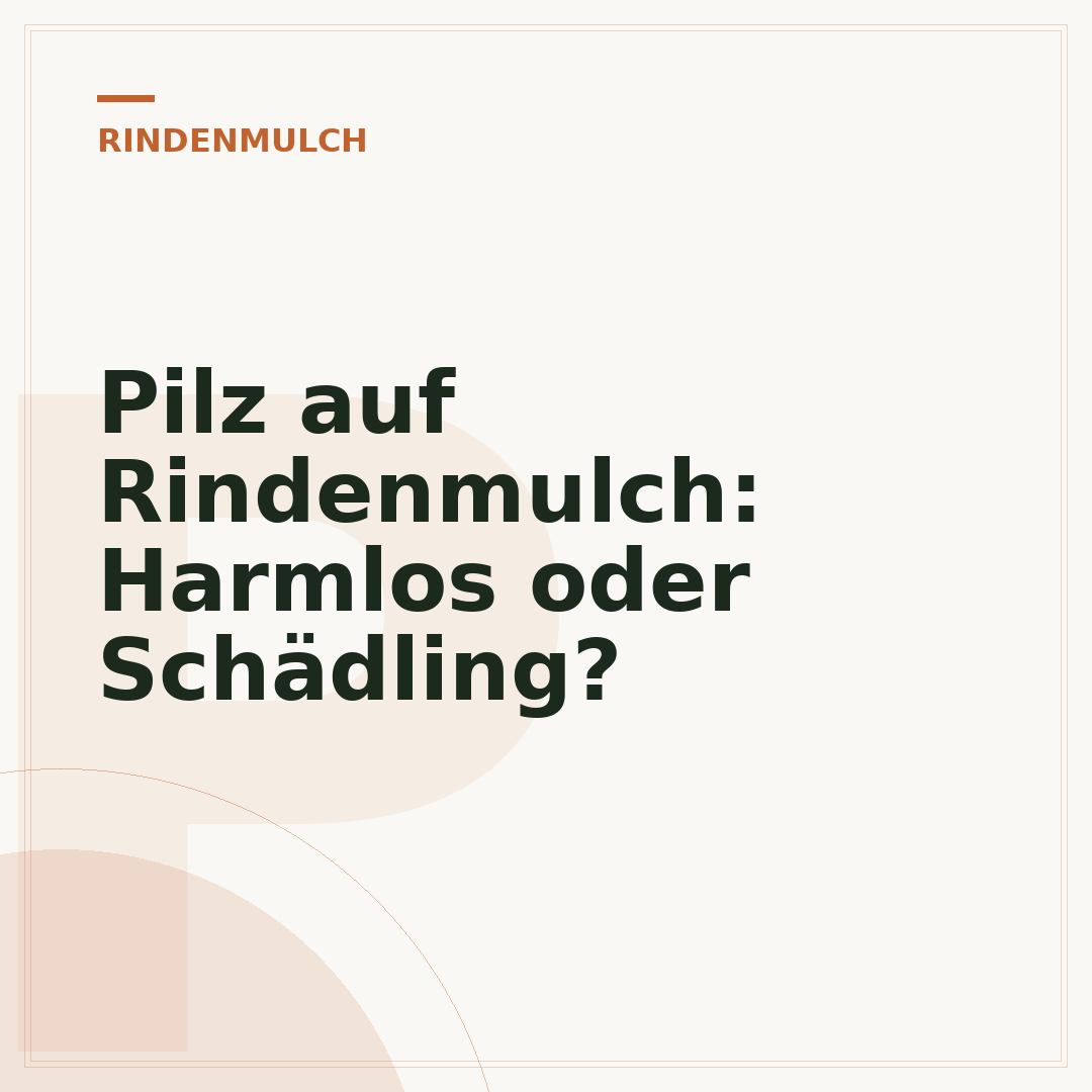 Pilz auf Rindenmulch: Harmlos oder Schädling?