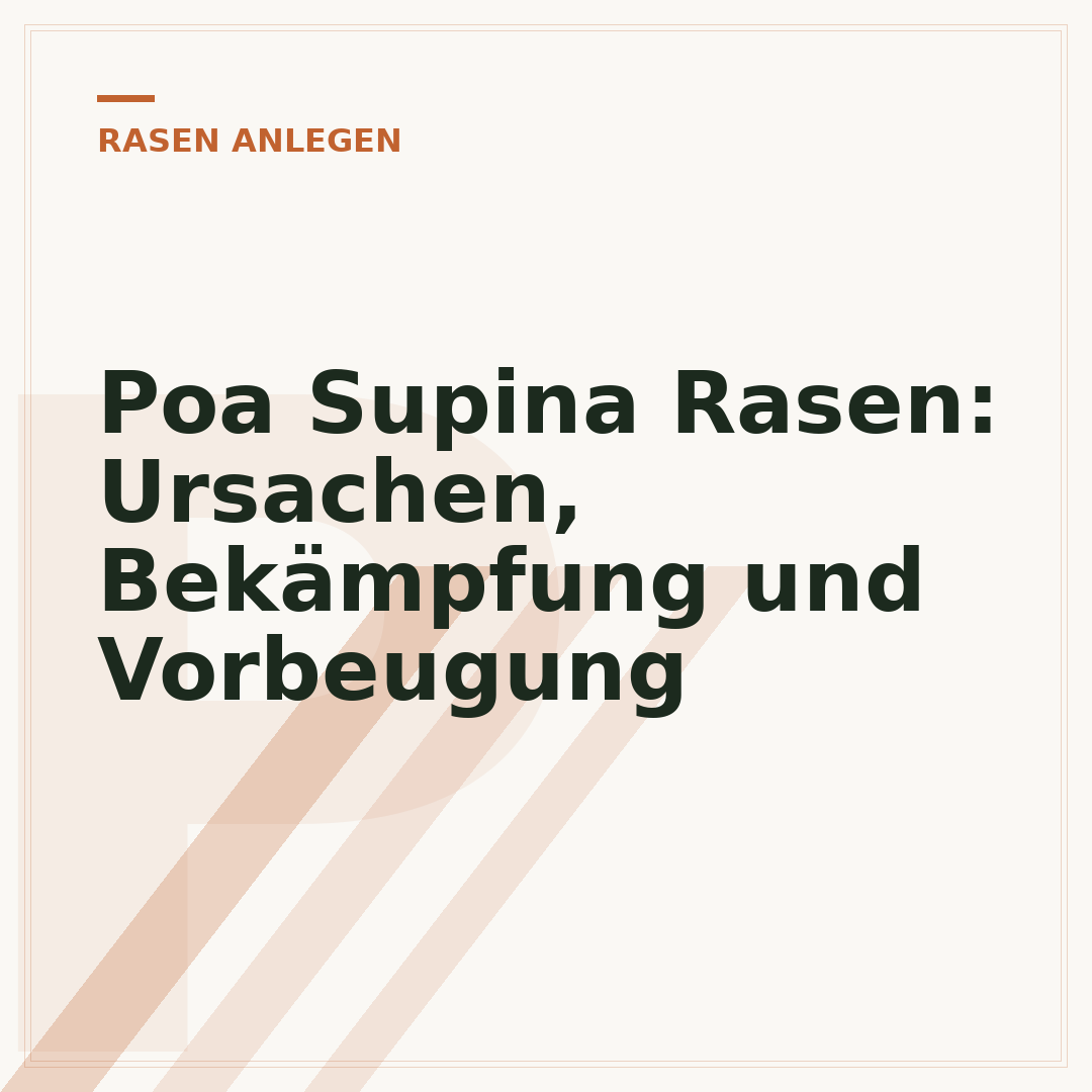 Poa Supina Rasen: Ursachen, Bekämpfung und Vorbeugung