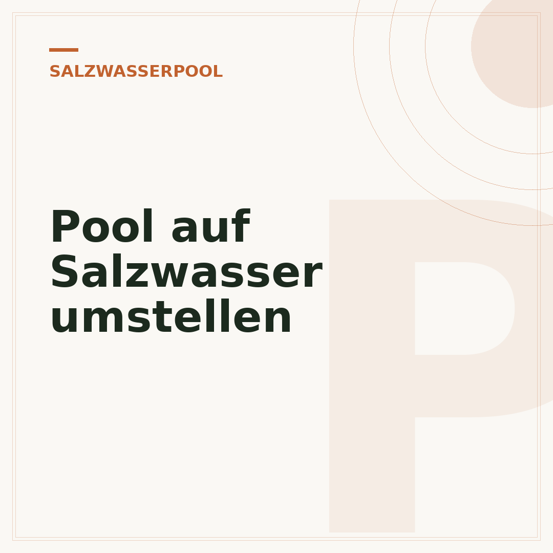 Pool auf Salzwasser umstellen