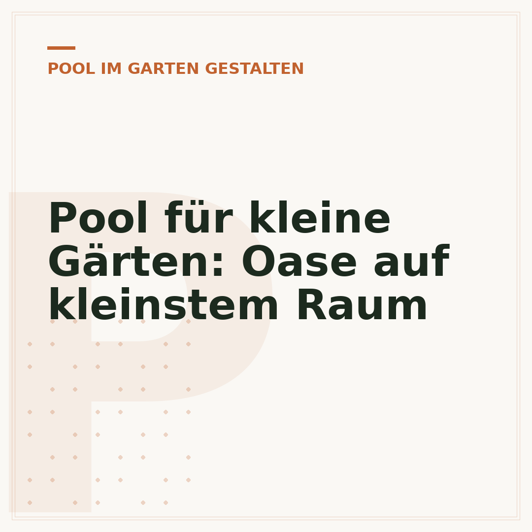 Pool für kleine Gärten: Oase auf kleinstem Raum