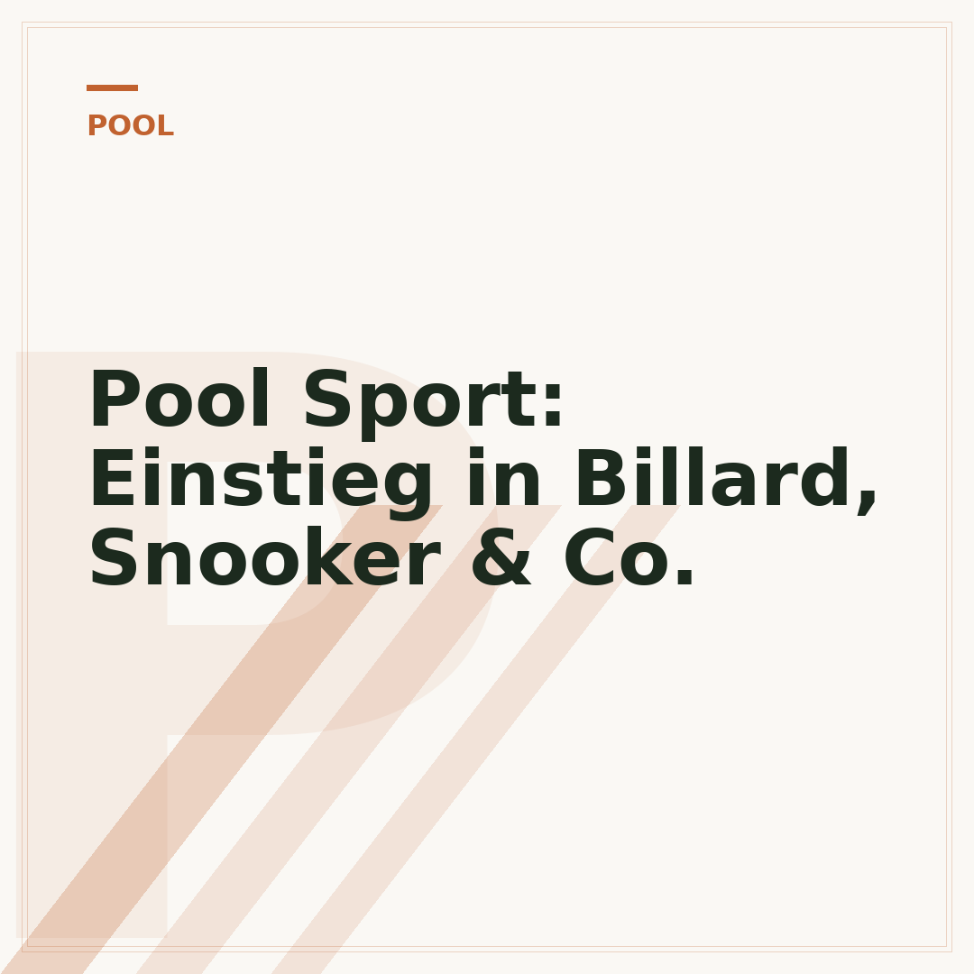 Pool Sport: Einstieg in Billard, Snooker & Co.