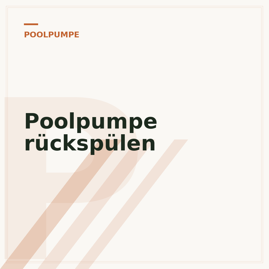 Poolpumpe rückspülen